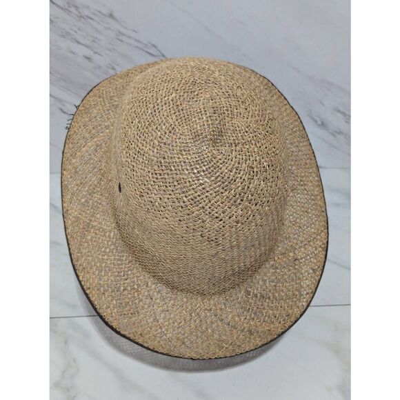 Unbranded Men's Cream Solid Adjustable Interior Band Chin Strap Straw Hat - Picture 6 of 8
